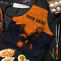 Flying Eagle Carrying Bowling Ball Apron with Grunge Orange and Black Splatter Design - Wonder Print Shop