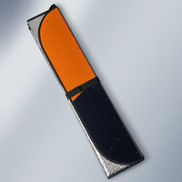 Flying Eagle Carrying Bowling Ball Auto Sun Shade with Grunge Orange and Black Splatter Design - Wonder Print Shop