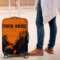 Flying Eagle Carrying Bowling Ball Luggage Cover with Grunge Orange and Black Splatter Design - Wonder Print Shop