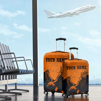 Flying Eagle Carrying Bowling Ball Luggage Cover with Grunge Orange and Black Splatter Design - Wonder Print Shop