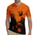 Flying Eagle Carrying Bowling Ball Rugby Jersey with Grunge Orange and Black Splatter Design - Wonder Print Shop