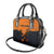 Flying Eagle Carrying Bowling Ball Shoulder Handbag with Grunge Orange and Black Splatter Design - Wonder Print Shop