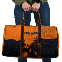 Flying Eagle Carrying Bowling Ball Travel Bag with Grunge Orange and Black Splatter Design - Wonder Print Shop