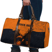 Flying Eagle Carrying Bowling Ball Travel Bag with Grunge Orange and Black Splatter Design - Wonder Print Shop