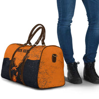 Flying Eagle Carrying Bowling Ball Travel Bag with Grunge Orange and Black Splatter Design - Wonder Print Shop