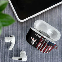 Distressed American Flag AirPods Case with Bowling Pins and Ball Vertical Stripe Design - Wonder Print Shop