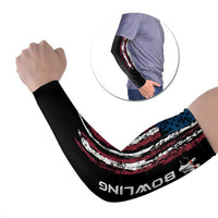 Distressed American Flag Arm Sleeves with Bowling Pins and Ball Vertical Stripe Design - Wonder Print Shop