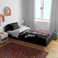Distressed American Flag Bedding Set with Bowling Pins and Ball Vertical Stripe Design - Wonder Print Shop