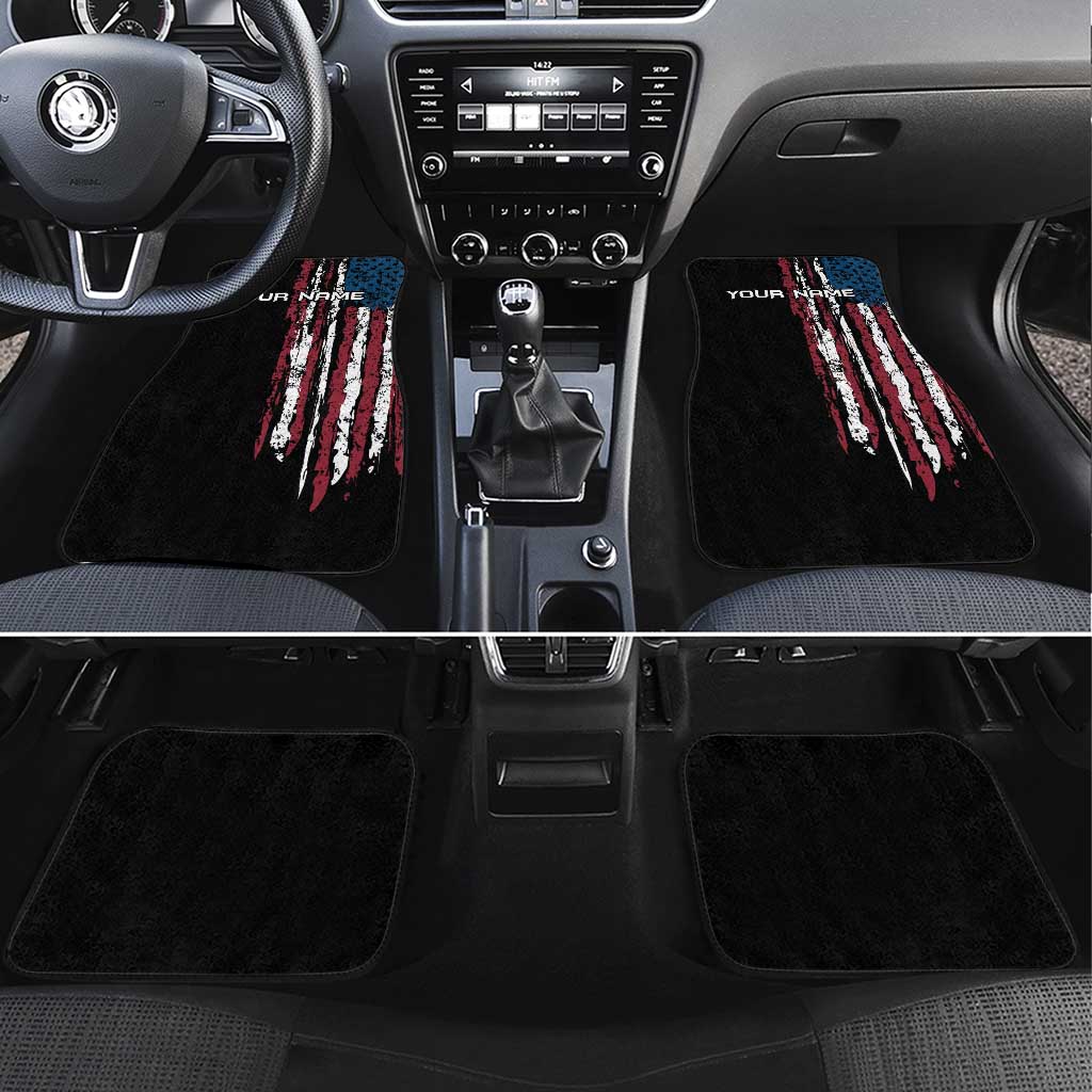 Distressed American Flag Car Mats with Bowling Pins and Ball Vertical Stripe Design - Wonder Print Shop