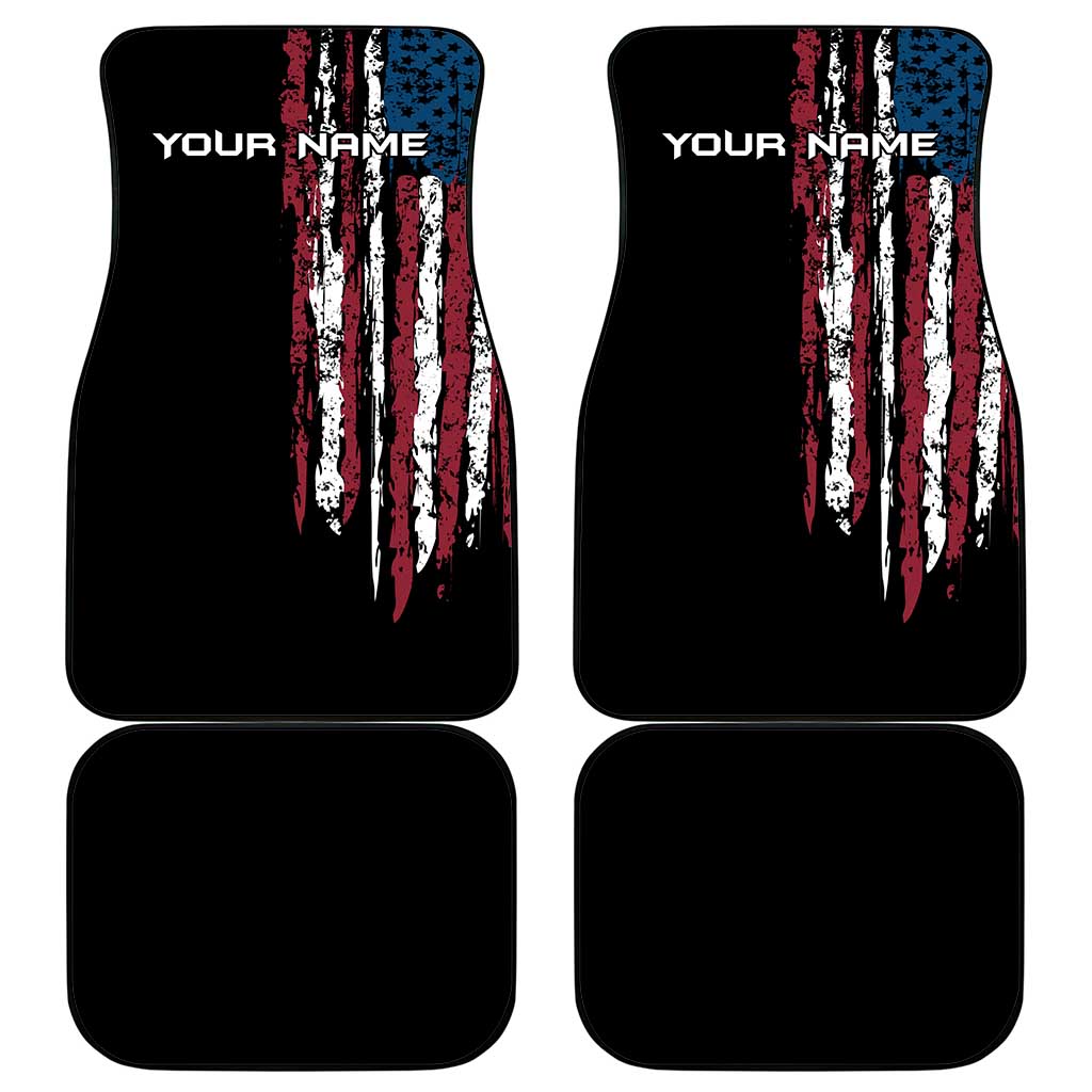 Distressed American Flag Car Mats with Bowling Pins and Ball Vertical Stripe Design - Wonder Print Shop