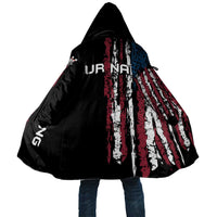 Distressed American Flag Cloak with Bowling Pins and Ball Vertical Stripe Design - Wonder Print Shop