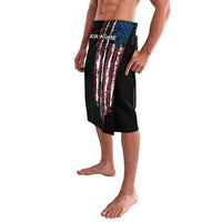 Distressed American Flag Lavalava with Bowling Pins and Ball Vertical Stripe Design - Wonder Print Shop