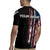 Distressed American Flag Rugby Jersey with Bowling Pins and Ball Vertical Stripe Design - Wonder Print Shop