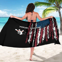 Distressed American Flag Sarong with Bowling Pins and Ball Vertical Stripe Design - Wonder Print Shop
