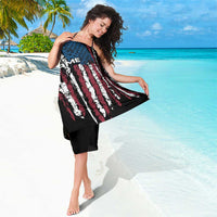 Distressed American Flag Sarong with Bowling Pins and Ball Vertical Stripe Design - Wonder Print Shop