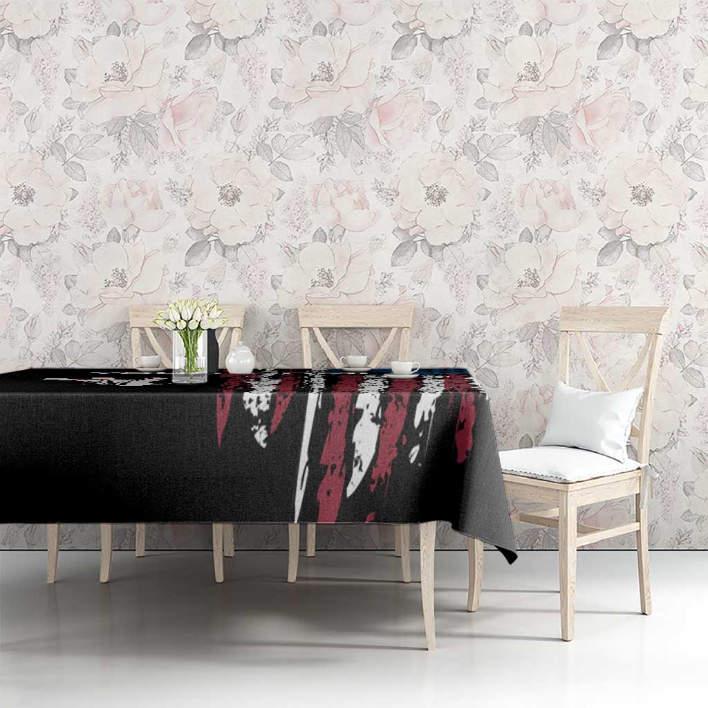 Distressed American Flag Tablecloth with Bowling Pins and Ball Vertical Stripe Design - Wonder Print Shop