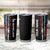 Distressed American Flag Tumbler Cup with Bowling Pins and Ball Vertical Stripe Design - Wonder Print Shop