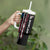 Distressed American Flag Tumbler With Handle with Bowling Pins and Ball Vertical Stripe Design - Wonder Print Shop