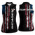 Distressed American Flag Women Sleeveless Polo Shirt with Bowling Pins and Ball Vertical Stripe Design - Wonder Print Shop