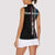 Distressed American Flag Women Sleeveless Polo Shirt with Bowling Pins and Ball Vertical Stripe Design - Wonder Print Shop