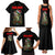 Custom Christmas Bass Fishing Family Matching Tank Maxi Dress and Hawaiian Shirt Santa Hat and Holiday Lights on Black Background - Wonder Print Shop