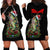 Custom Christmas Bass Fishing Hoodie Dress Santa Hat and Holiday Lights on Black Background - Wonder Print Shop