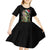 Custom Christmas Bass Fishing Kid Short Sleeve Dress Santa Hat and Holiday Lights on Black Background - Wonder Print Shop