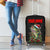 Custom Christmas Bass Fishing Luggage Cover Santa Hat and Holiday Lights on Black Background - Wonder Print Shop