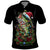 Custom Christmas Bass Fishing Polo Shirt Santa Hat and Holiday Lights on Black Background - Wonder Print Shop