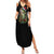 Custom Christmas Bass Fishing Summer Maxi Dress Santa Hat and Holiday Lights on Black Background - Wonder Print Shop