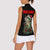 Custom Christmas Bass Fishing Women Sleeveless Polo Shirt Santa Hat and Holiday Lights on Black Background - Wonder Print Shop