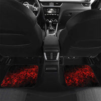 Red Bowling Ball and Pins Design Car Mats with Fiery Smoke Background and Custom Team Name Text - Wonder Print Shop