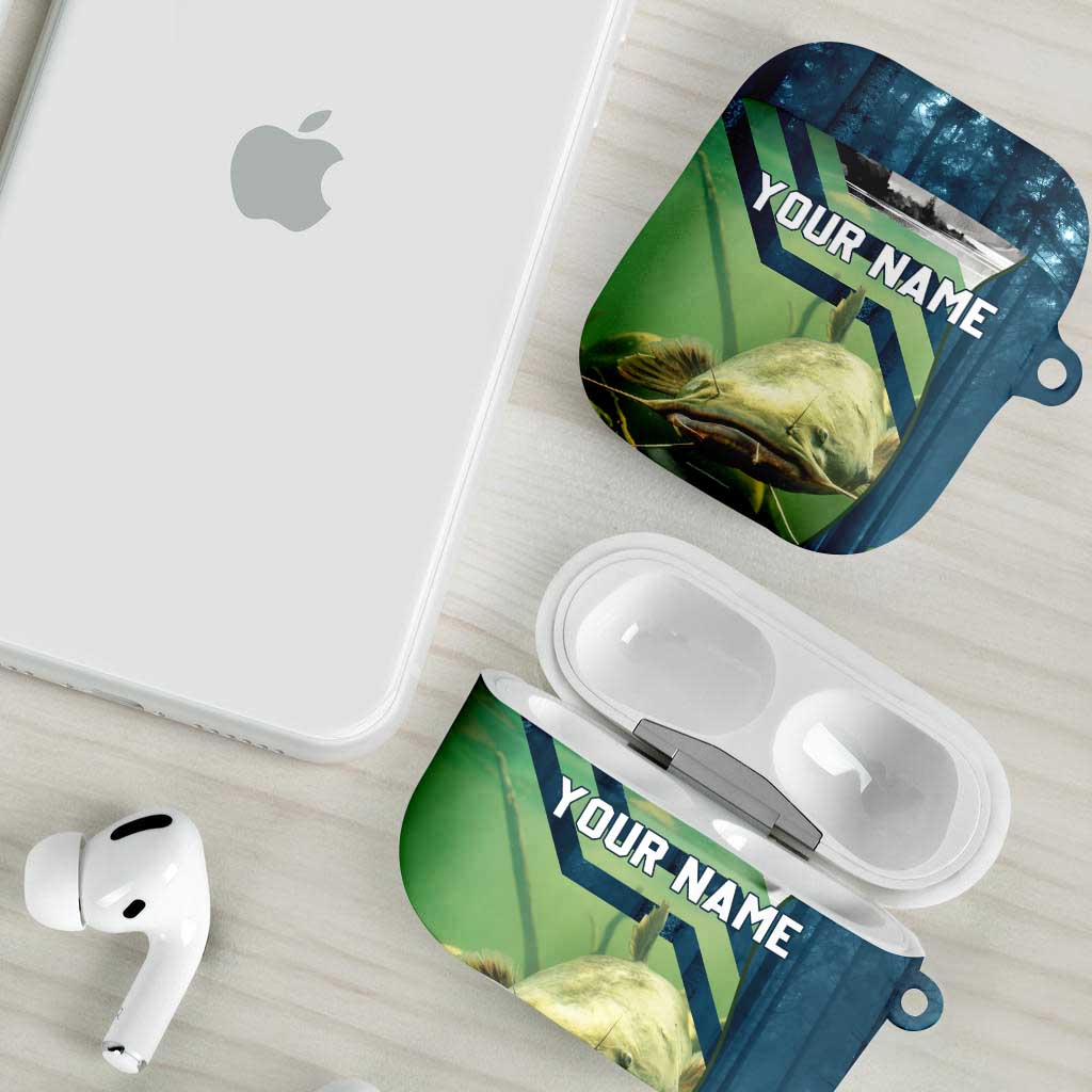 Catfish and Underwater Scene Design AirPods Case with Forest Background and Fishing Theme Elements - Wonder Print Shop