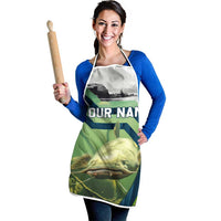 Catfish and Underwater Scene Design Apron with Forest Background and Fishing Theme Elements - Wonder Print Shop