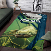 Catfish and Underwater Scene Design Area Rug with Forest Background and Fishing Theme Elements - Wonder Print Shop