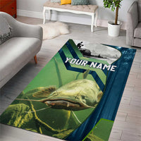 Catfish and Underwater Scene Design Area Rug with Forest Background and Fishing Theme Elements - Wonder Print Shop
