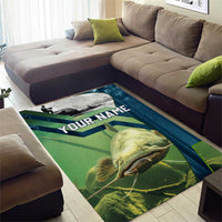 Catfish and Underwater Scene Design Area Rug with Forest Background and Fishing Theme Elements - Wonder Print Shop