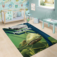 Catfish and Underwater Scene Design Area Rug with Forest Background and Fishing Theme Elements - Wonder Print Shop