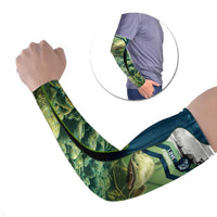 Catfish and Underwater Scene Design Arm Sleeves with Forest Background and Fishing Theme Elements - Wonder Print Shop