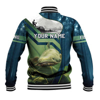 Catfish and Underwater Scene Design Baseball Jacket with Forest Background and Fishing Theme Elements - Wonder Print Shop