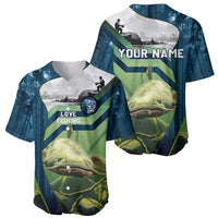 Catfish and Underwater Scene Design Baseball Jersey with Forest Background and Fishing Theme Elements - Wonder Print Shop