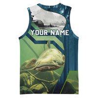 Catfish and Underwater Scene Design Basketball Jersey with Forest Background and Fishing Theme Elements - Wonder Print Shop