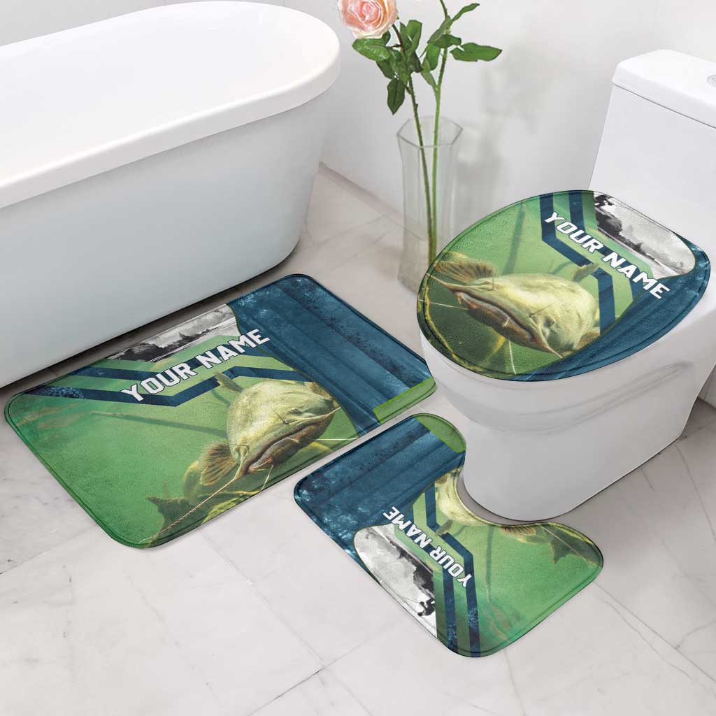 Catfish and Underwater Scene Design Bathroom Set with Forest Background and Fishing Theme Elements - Wonder Print Shop