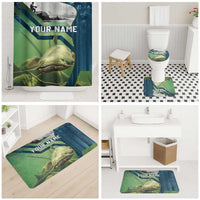 Catfish and Underwater Scene Design Bathroom Set with Forest Background and Fishing Theme Elements - Wonder Print Shop