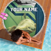 Catfish and Underwater Scene Design Beach Blanket with Forest Background and Fishing Theme Elements - Wonder Print Shop