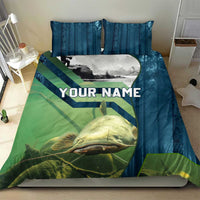 Catfish and Underwater Scene Design Bedding Set with Forest Background and Fishing Theme Elements - Wonder Print Shop