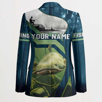 Catfish and Underwater Scene Design Blazer with Forest Background and Fishing Theme Elements - Wonder Print Shop