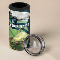 Catfish and Underwater Scene Design 4 in 1 Can Cooler Tumbler with Forest Background and Fishing Theme Elements - Wonder Print Shop