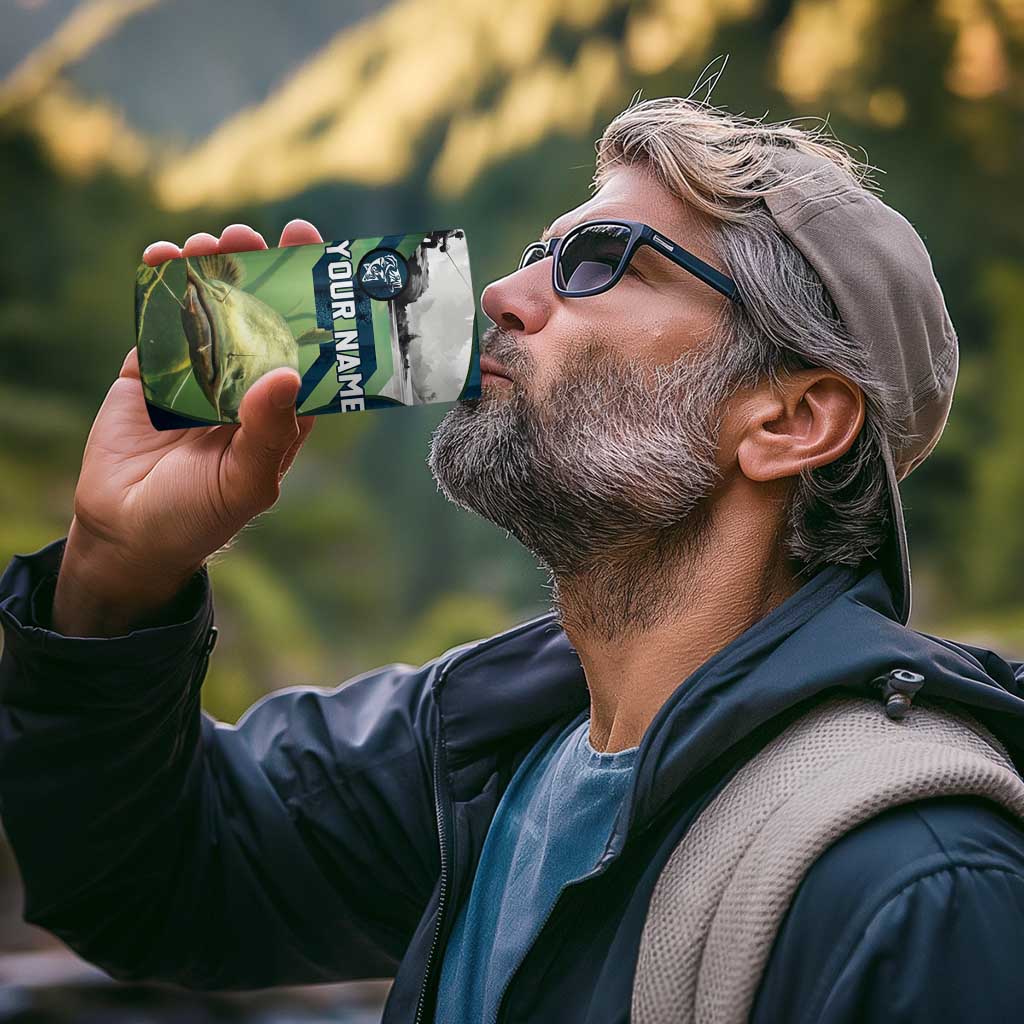 Catfish and Underwater Scene Design 4 in 1 Can Cooler Tumbler with Forest Background and Fishing Theme Elements - Wonder Print Shop