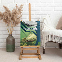 Catfish and Underwater Scene Design Canvas Wall Art with Forest Background and Fishing Theme Elements - Wonder Print Shop